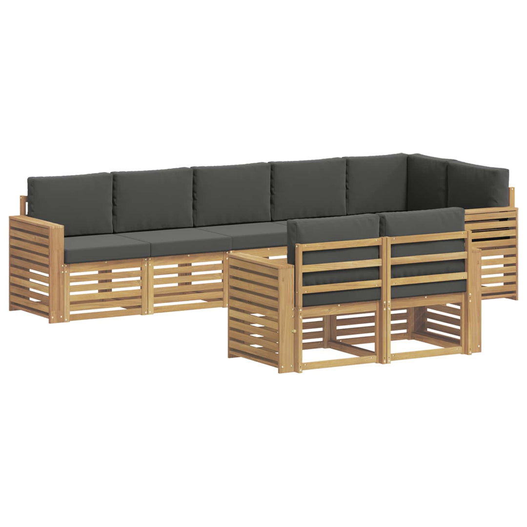Udendørs sofagruppe 8 stk. Hvid og antracit Polyester
