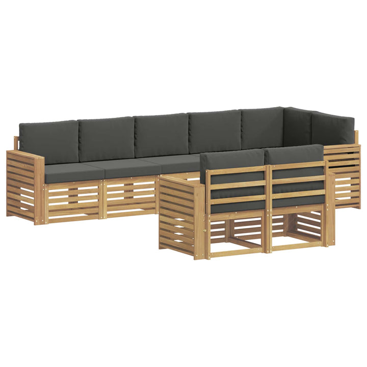 Udendørs sofagruppe 8 stk. Hvid og antracit Polyester