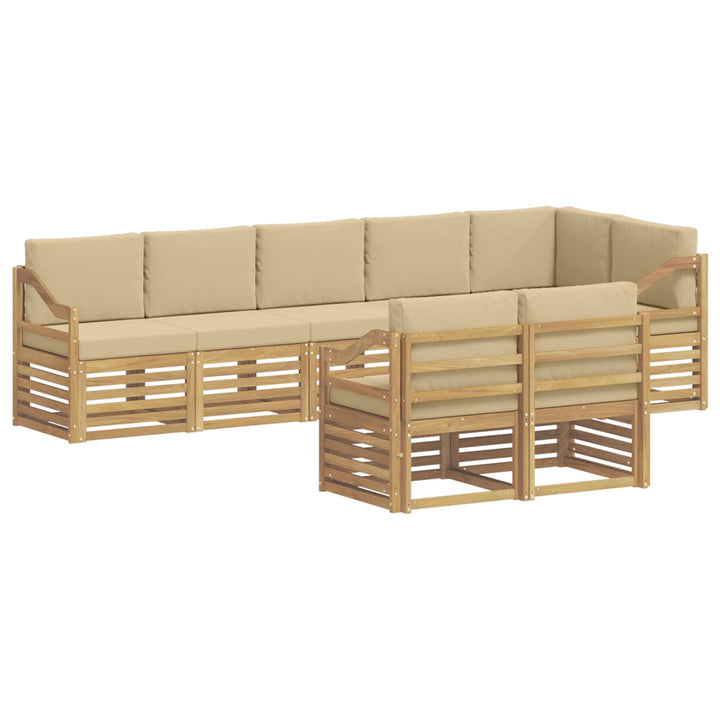Udendørs sofagruppe 8 stk. Hvid og Beige Polyester