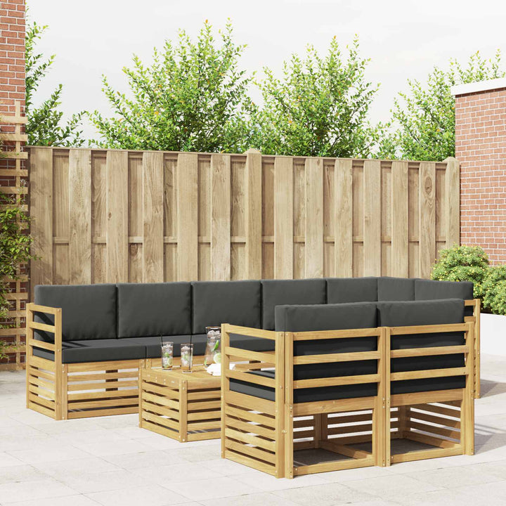 Udendørs sofagruppe 8 pcs Hvid og antracit 59 x 59 x 37 cm