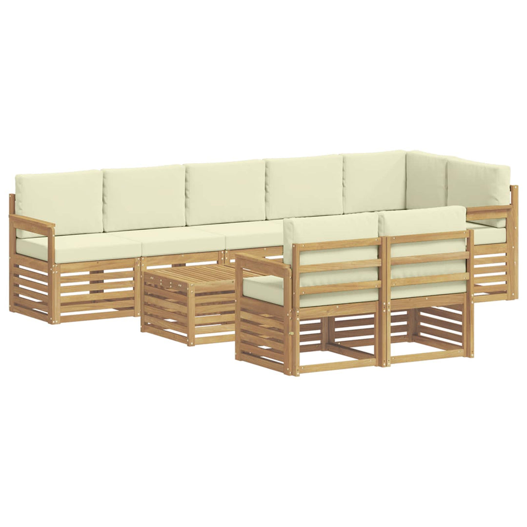 Udendørs sofagruppe 8 pcs Hvid og cremefarvet 59 x 59 x 37 cm