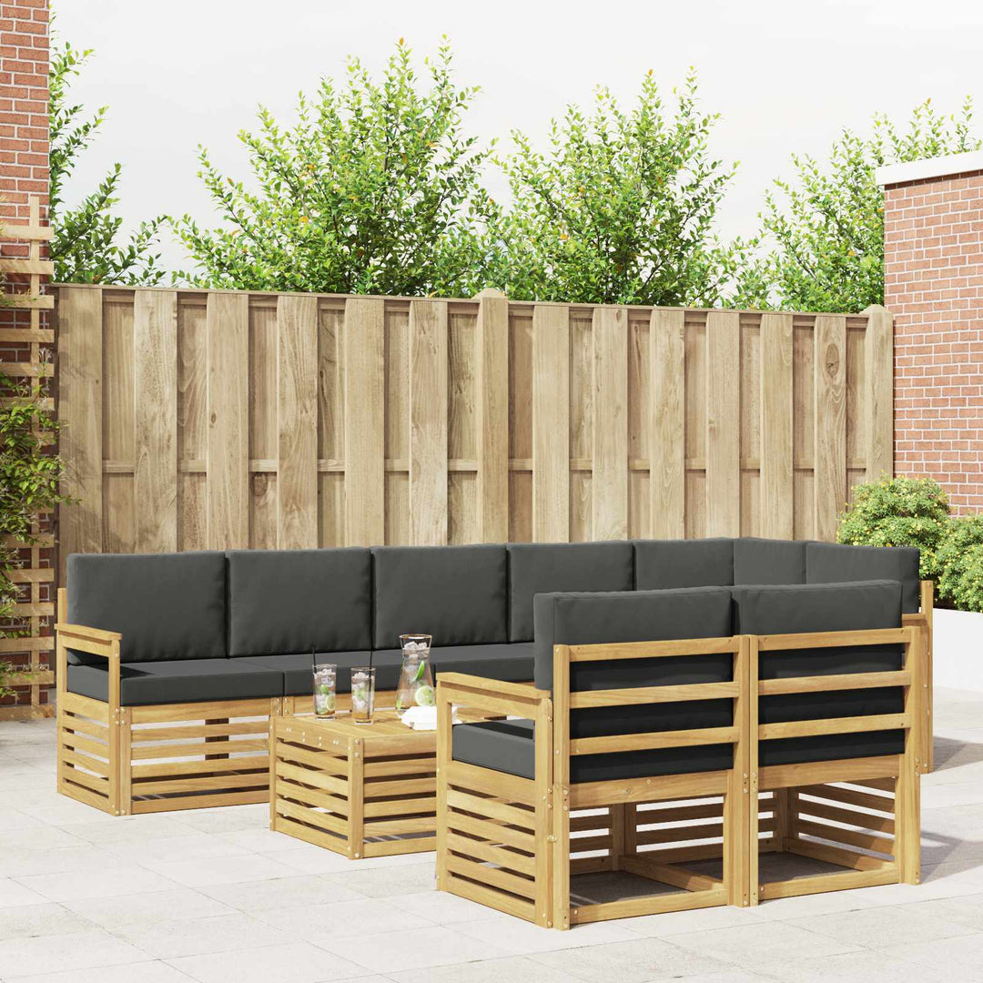 Udendørs sofagruppe 8 pcs Hvid og antracit 59 x 59 x 37 cm
