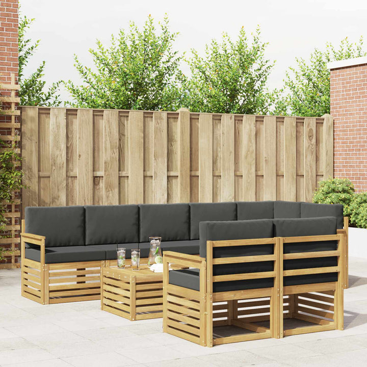 Udendørs sofagruppe 8 pcs Hvid og antracit 59 x 59 x 37 cm