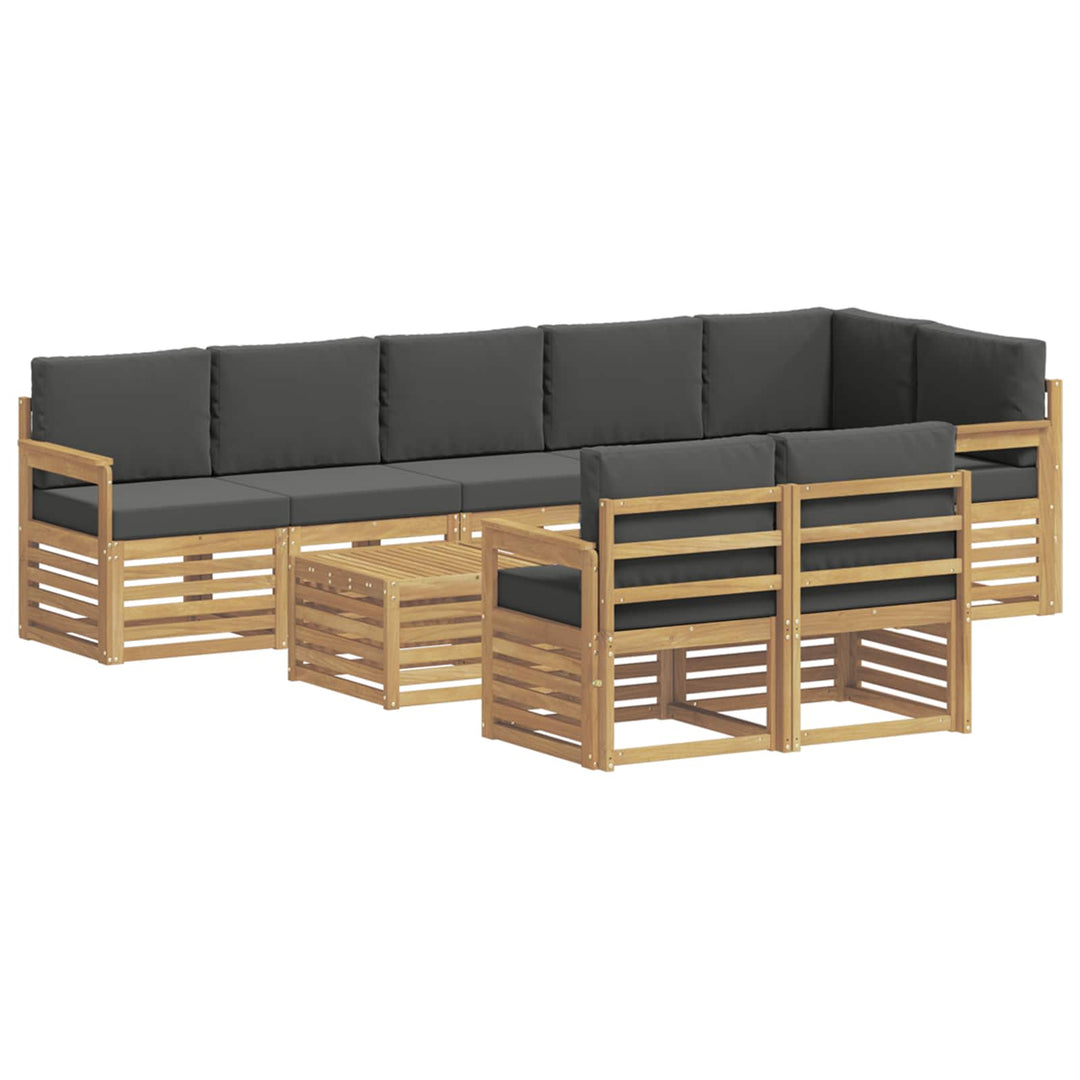 Udendørs sofagruppe 8 pcs Hvid og antracit 59 x 59 x 37 cm