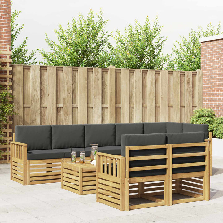 Udendørs sofagruppe 8 pcs Hvid og antracit 59 x 59 x 37 cm