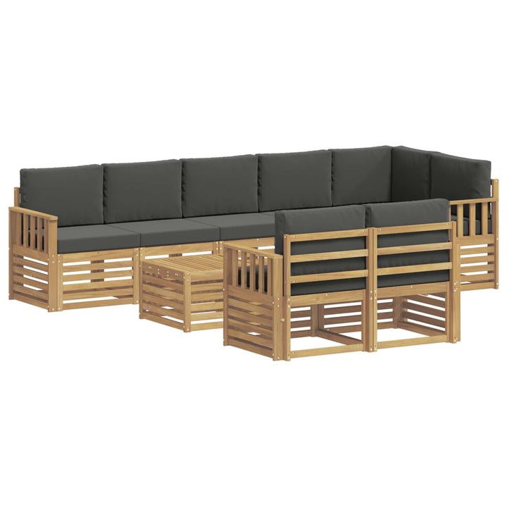 Udendørs sofagruppe 8 pcs Hvid og antracit 59 x 59 x 37 cm