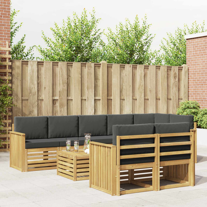 Udendørs sofagruppe 9 pcs Hvid og antracit 59 x 59 x 37 cm