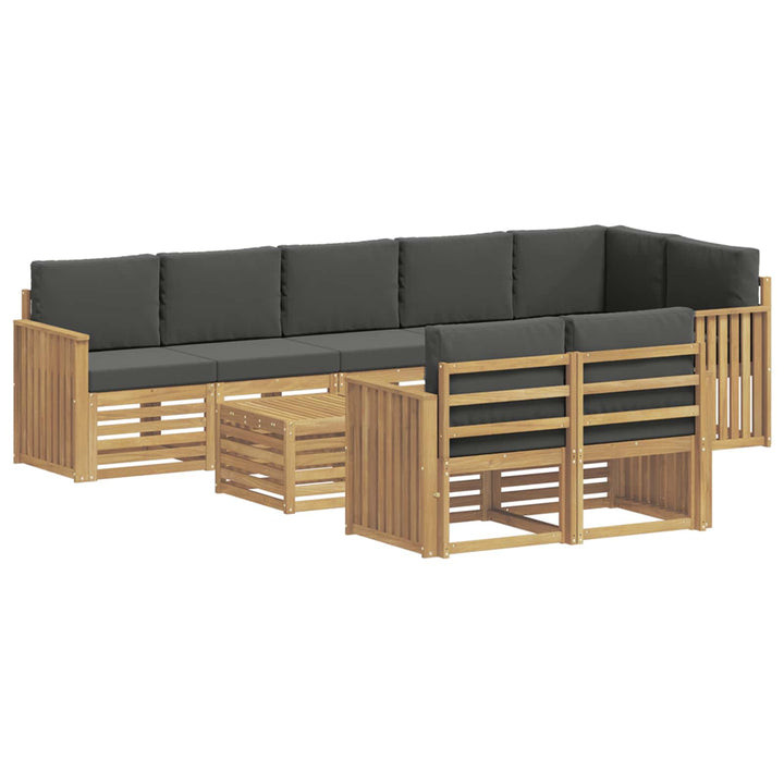 Udendørs sofagruppe 9 pcs Hvid og antracit 59 x 59 x 37 cm