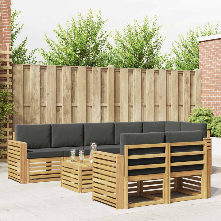 Udendørs sofagruppe 9 pcs Hvid og antracit 59 x 59 x 37 cm