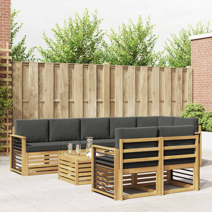 Udendørs sofagruppe 8 pcs Hvid og antracit 59 x 59 x 37 cm