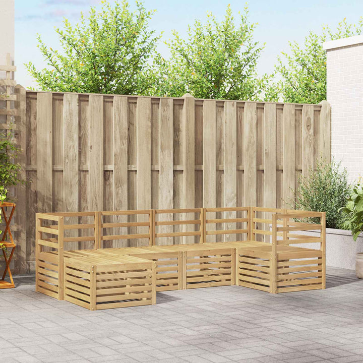 Udendørs sofagruppe 6 pcs Hvid Polyester