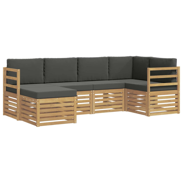 Udendørs sofagruppe 6 pcs Hvid og antracit Polyester