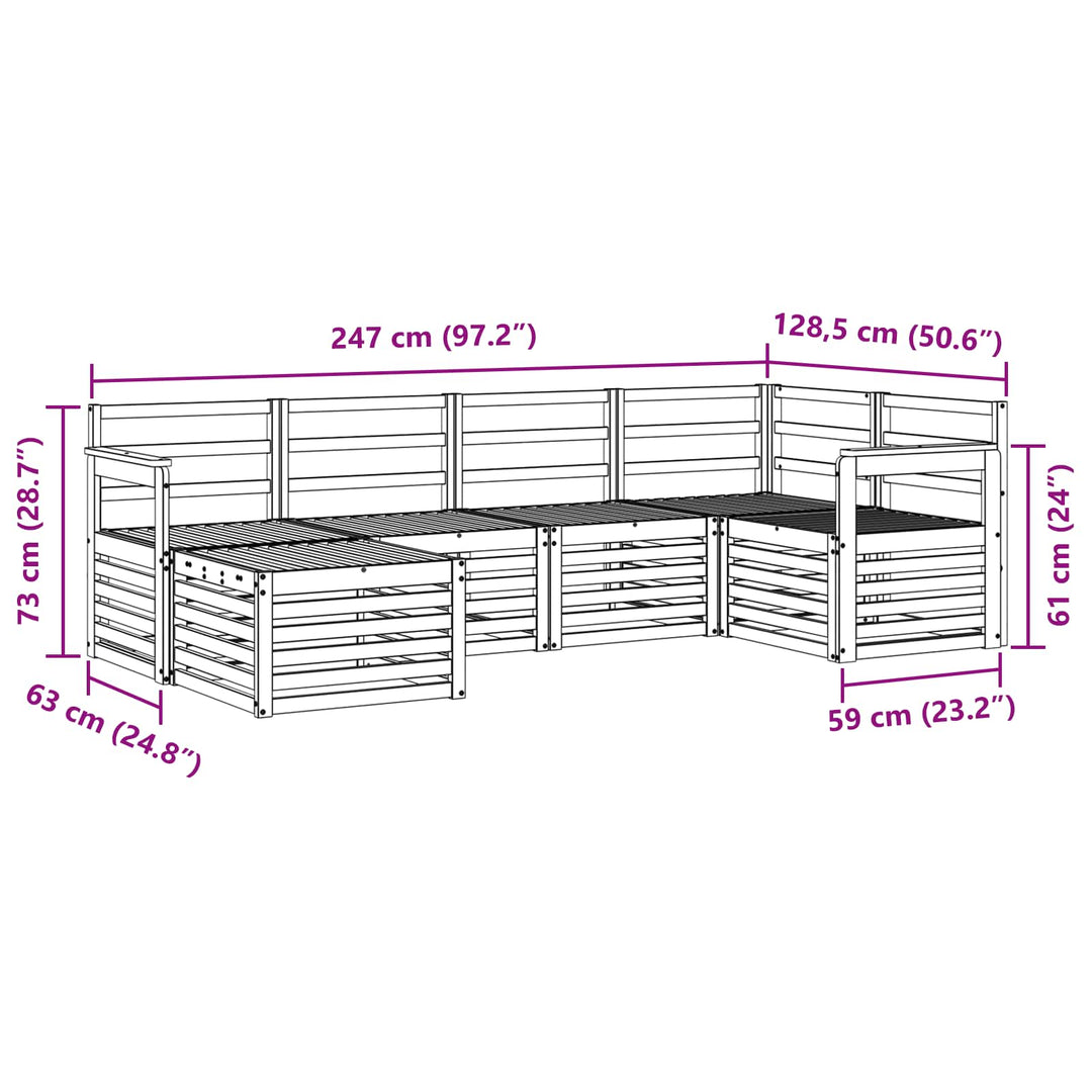 Udendørs sofagruppe 6 pcs Hvid Polyester