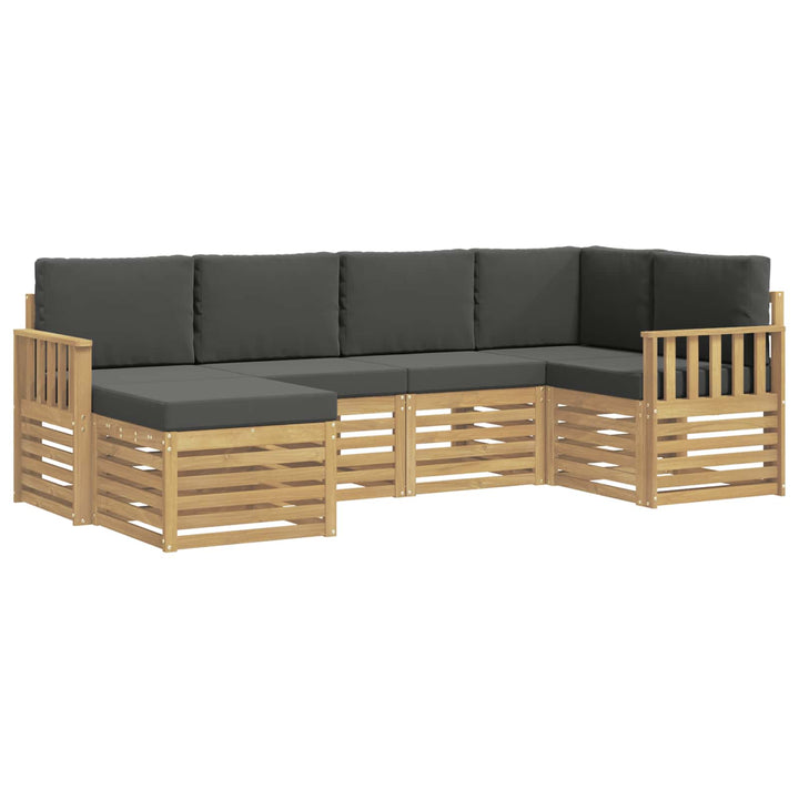 Udendørs sofagruppe 6 pcs Hvid og antracit Polyester