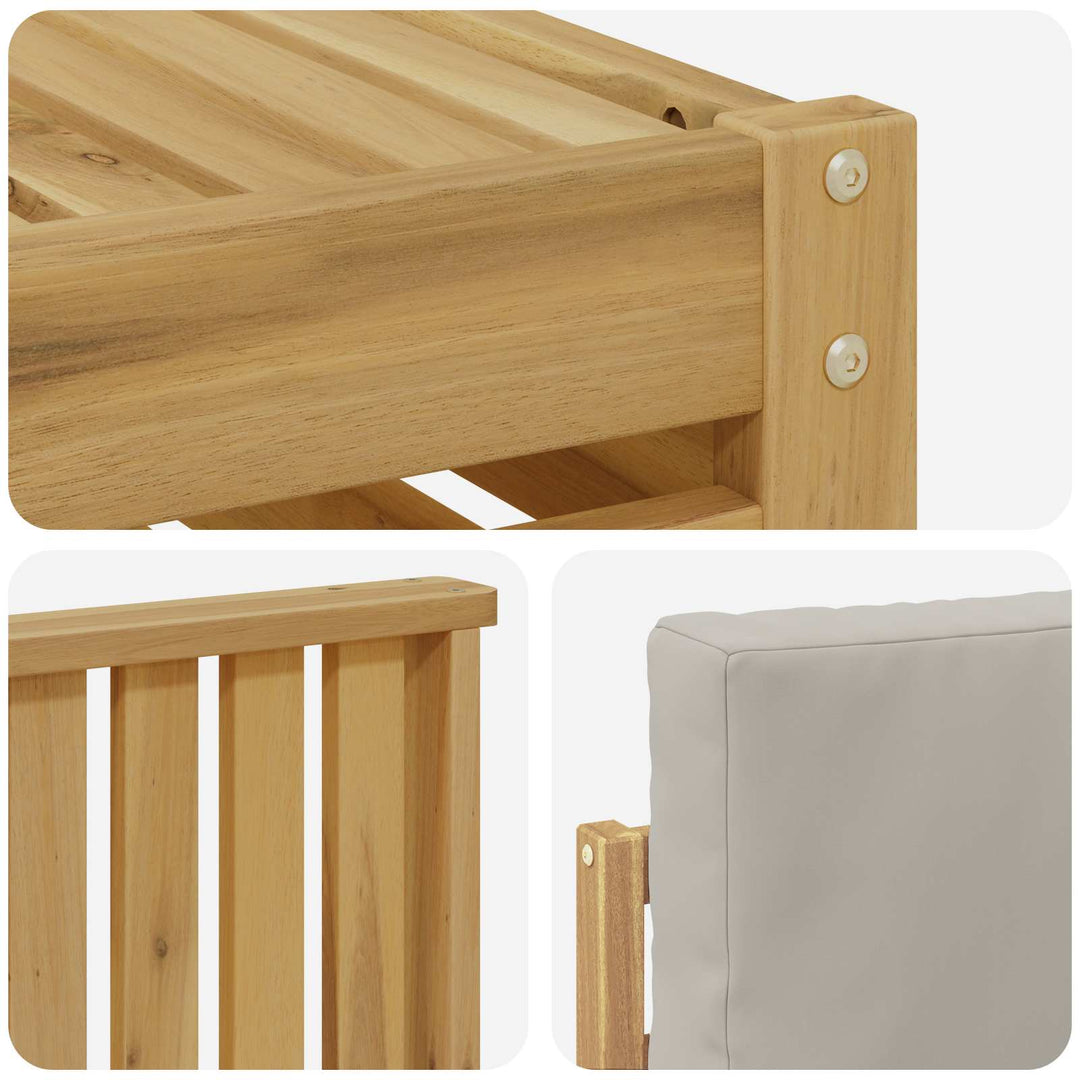 Udendørs sofagruppe 6 pcs Hvid og lysegrå Polyester