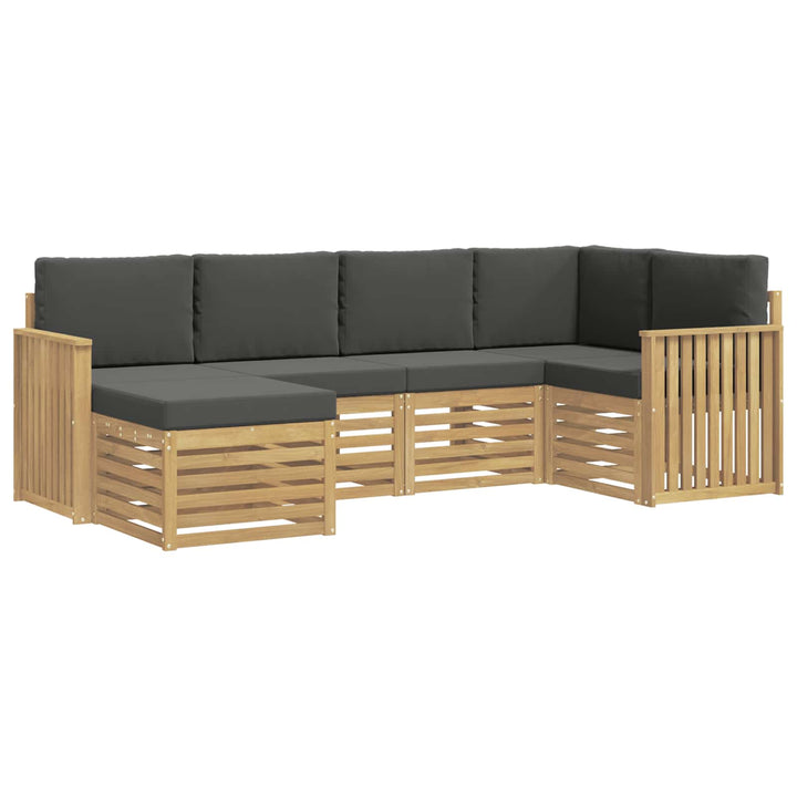 Udendørs sofagruppe 6 pcs Hvid og antracit Polyester