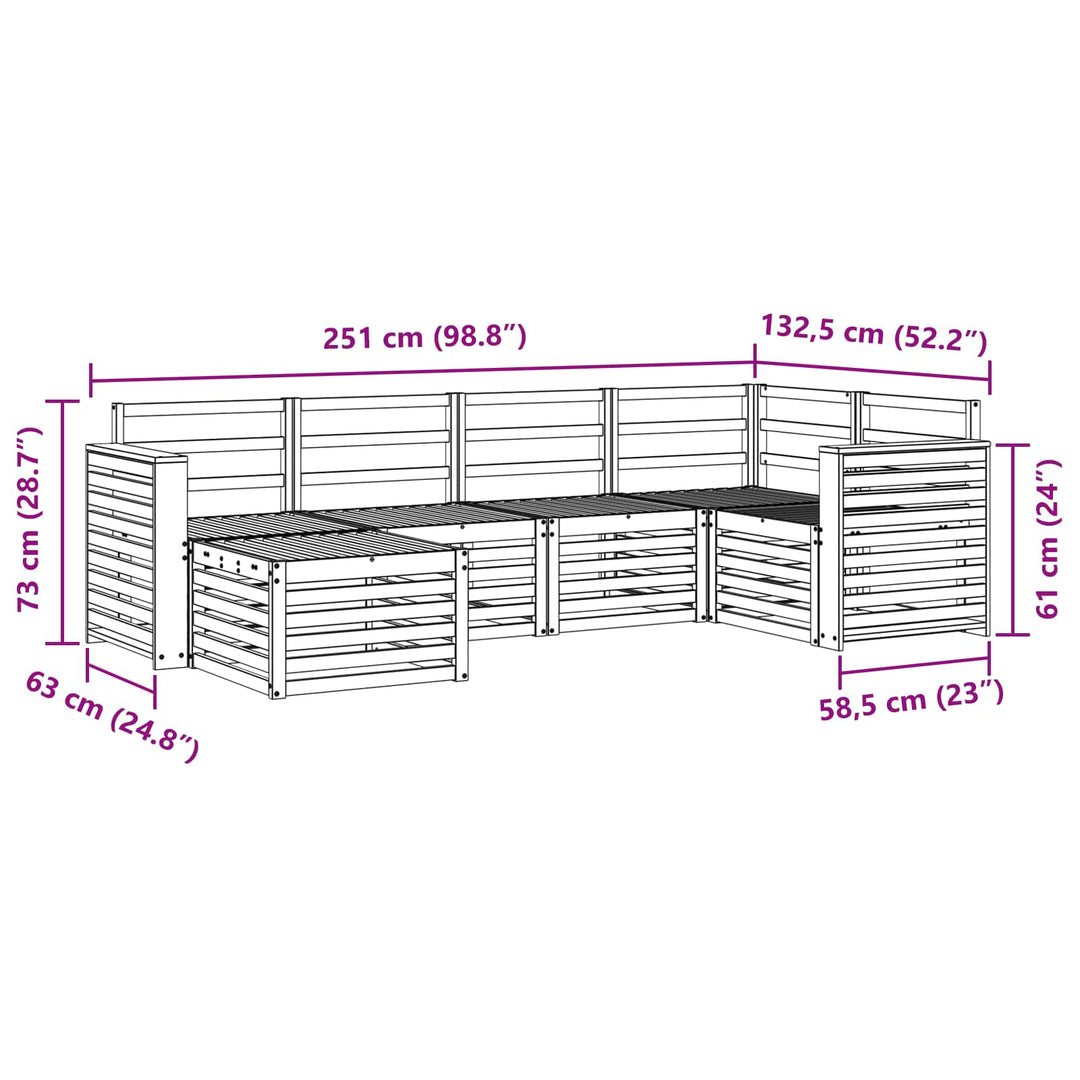 Udendørs sofagruppe 6 pcs Hvid Polyester