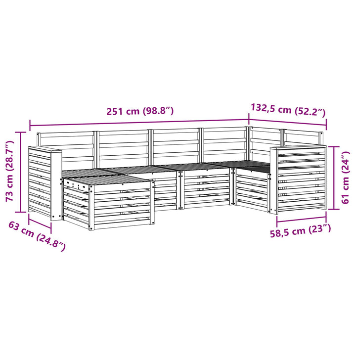 Udendørs sofagruppe 6 pcs Hvid Polyester