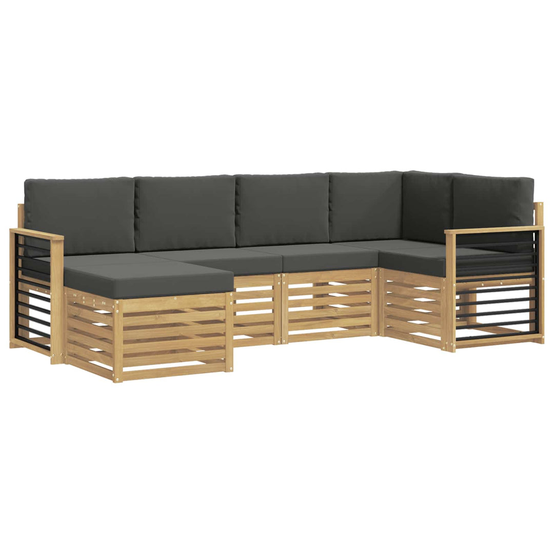Udendørs sofagruppe 6 pcs Hvid og antracit Polyester