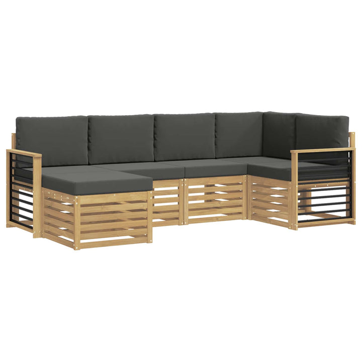 Udendørs sofagruppe 6 pcs Hvid og antracit Polyester