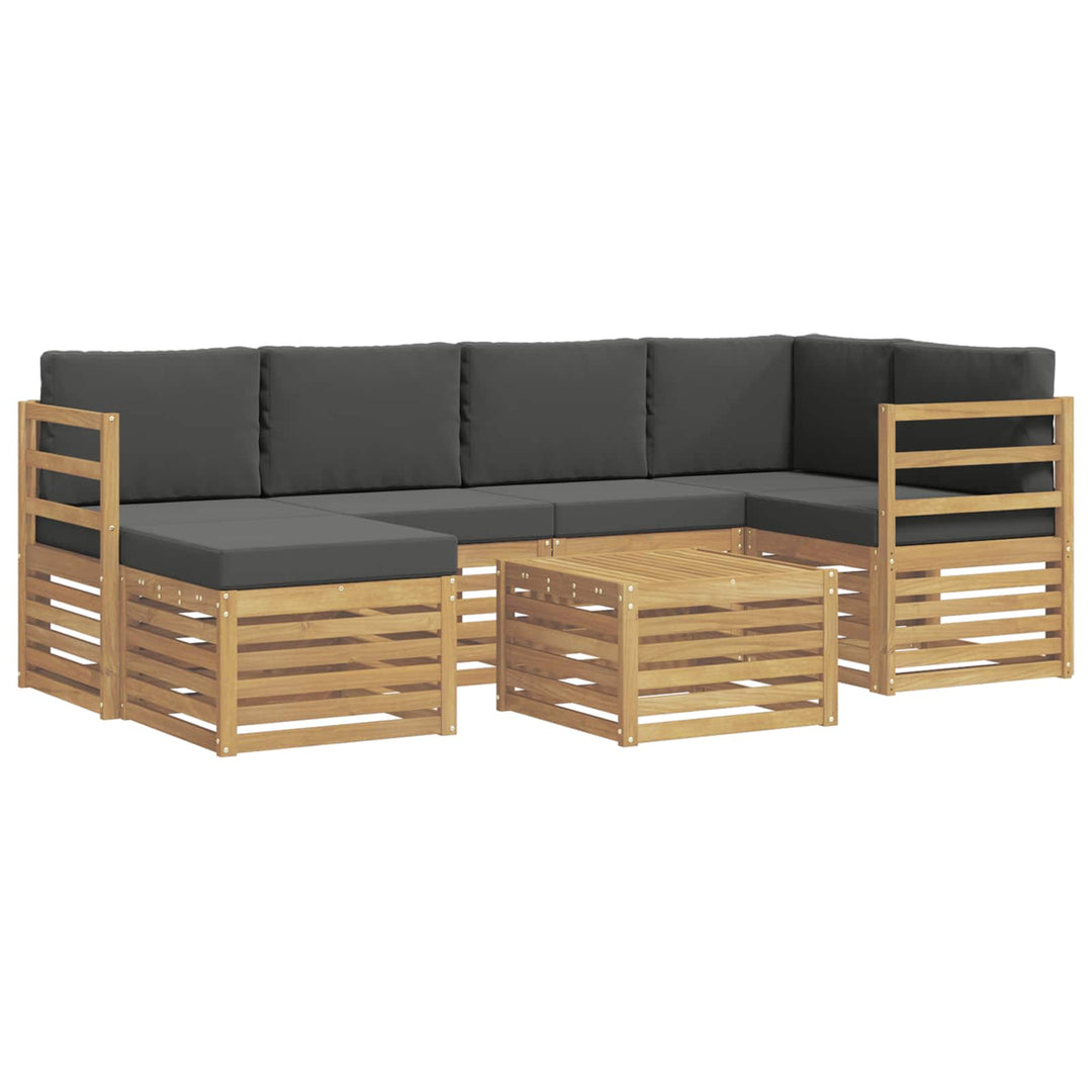 Udendørs sofagruppe 7 pcs Hvid og antracit Polyester