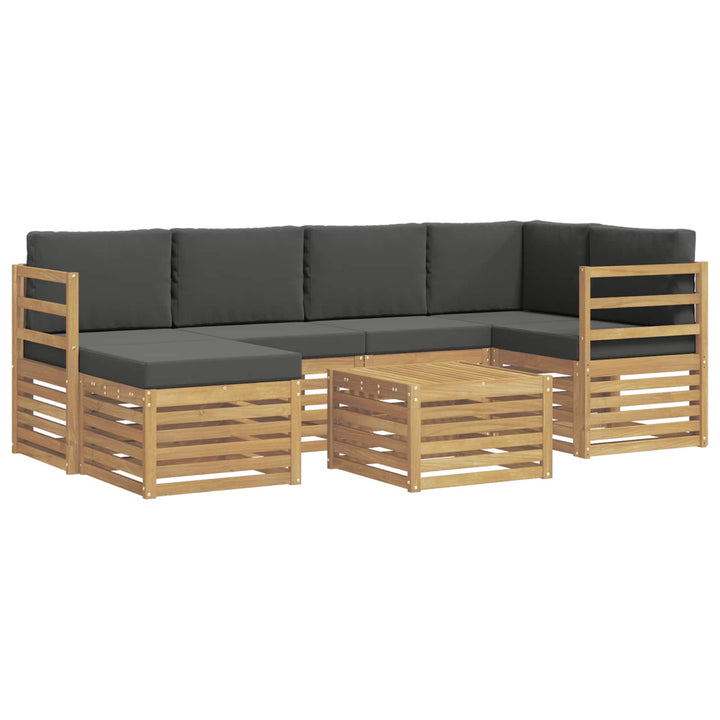 Udendørs sofagruppe 7 pcs Hvid og antracit Polyester