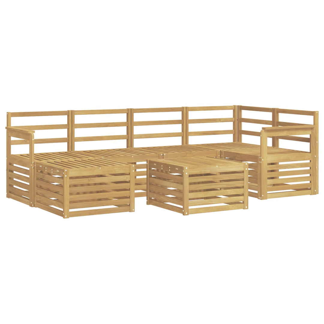 Udendørs sofagruppe 7 pcs Hvid Polyester
