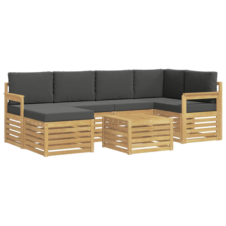 Udendørs sofagruppe 7 pcs Hvid og antracit Polyester