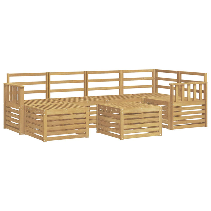 Udendørs sofagruppe 7 pcs Hvid Polyester