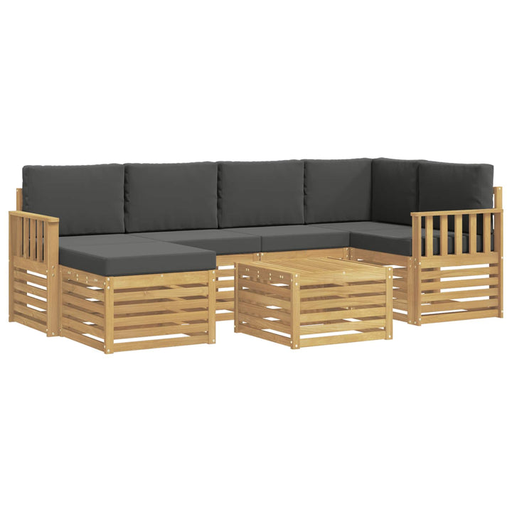 Udendørs sofagruppe 7 pcs Hvid og antracit Polyester