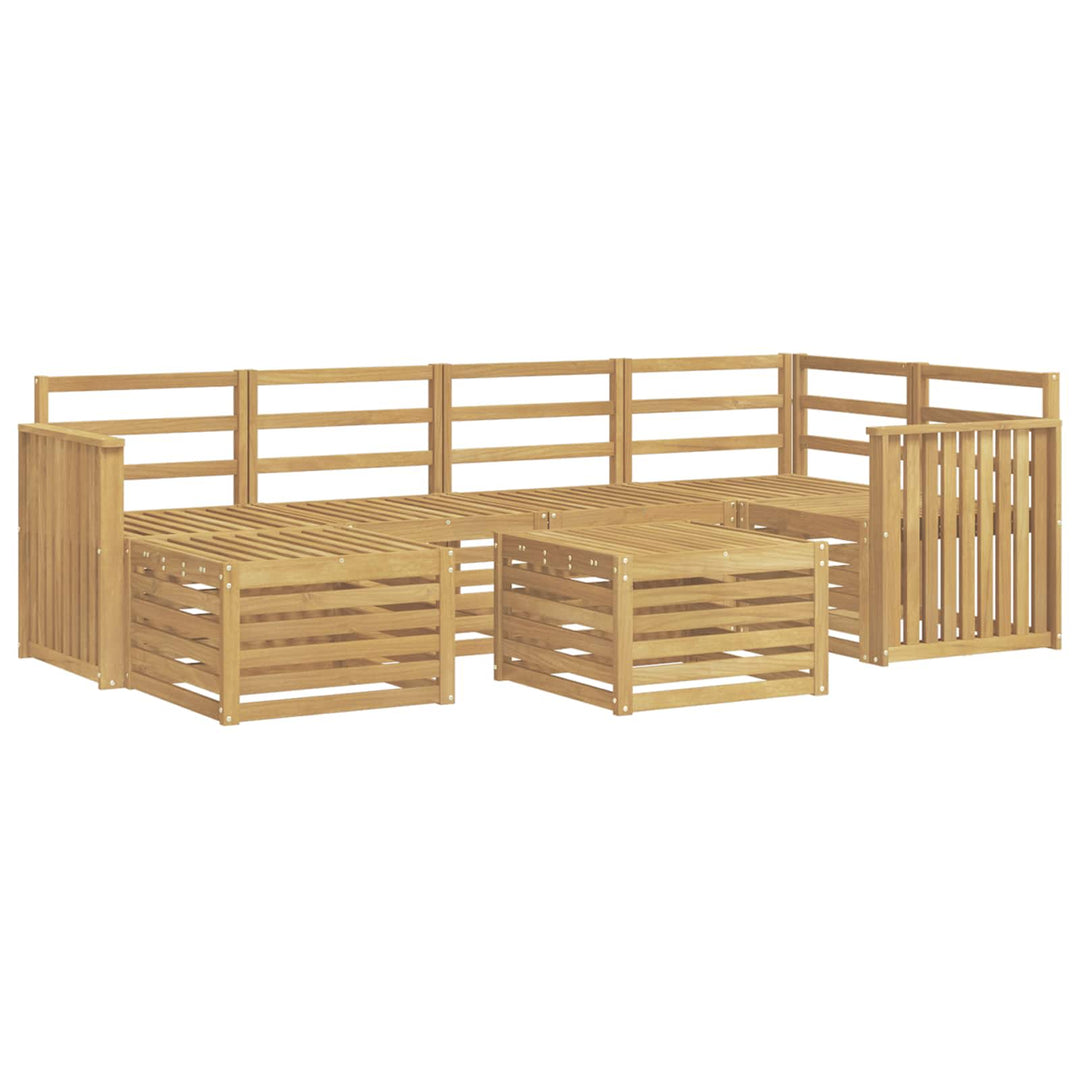 Udendørs sofagruppe 7 pcs Hvid Polyester