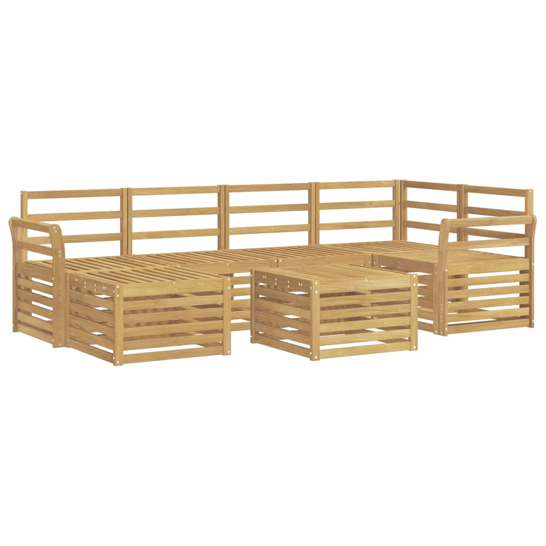 Udendørs sofagruppe 7 pcs Hvid Polyester