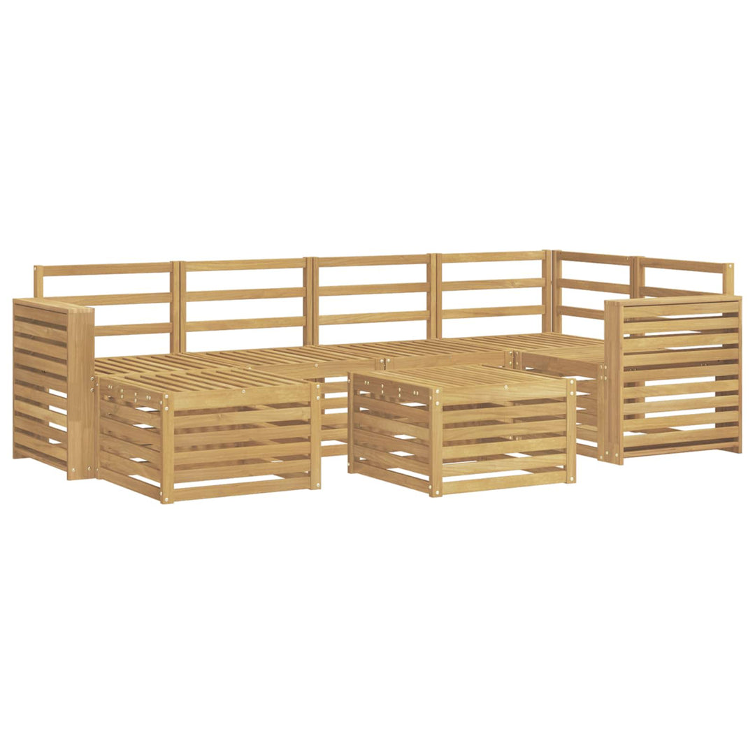 Udendørs sofagruppe 7 pcs Hvid Polyester