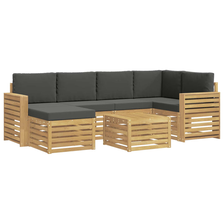 Udendørs sofagruppe 7 pcs Hvid og antracit Polyester
