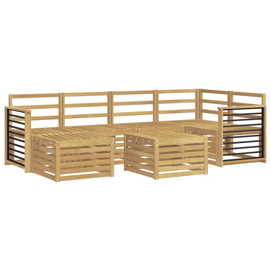 Udendørs sofagruppe 7 pcs Hvid Polyester