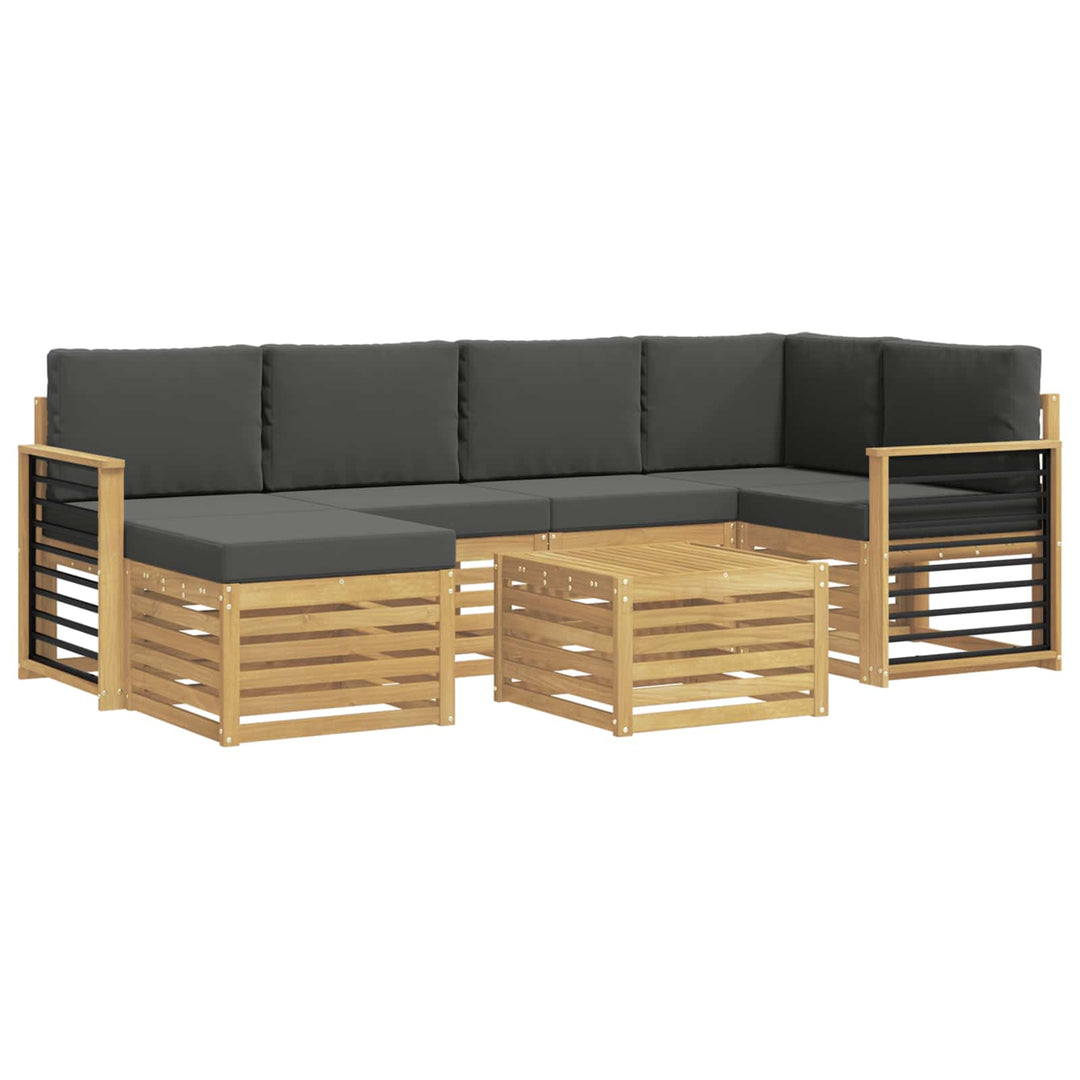 Udendørs sofagruppe 7 pcs Hvid og antracit Polyester