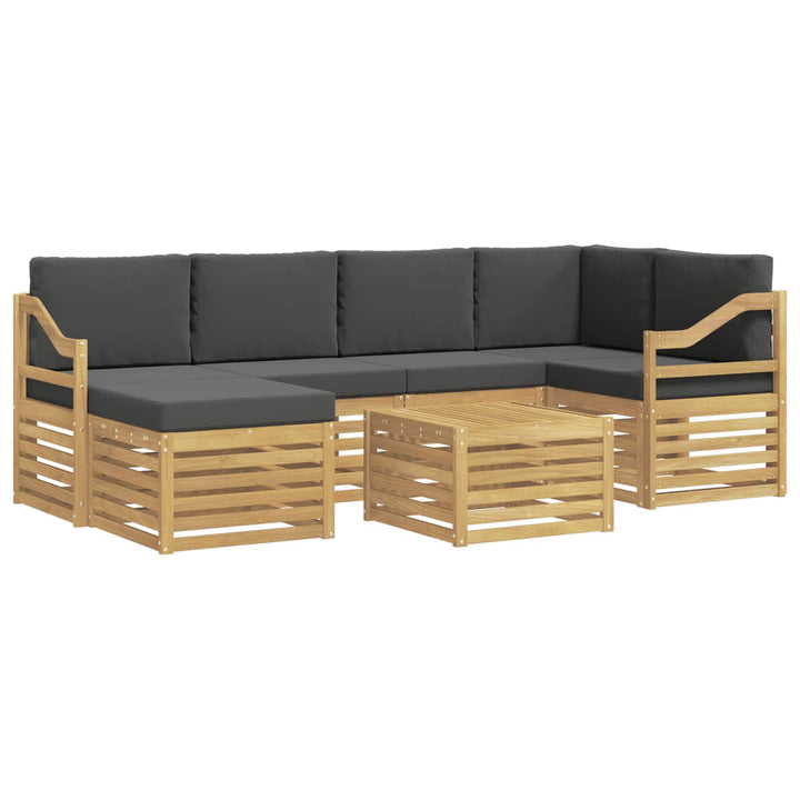 Udendørs sofagruppe 7 pcs Hvid og antracit Polyester