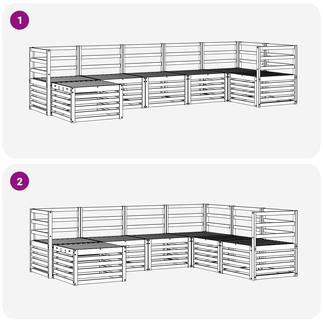 Udendørs sofagruppe 7 pcs Hvid