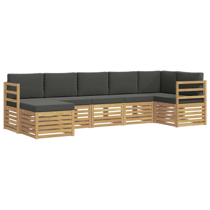 Udendørs sofagruppe 7 pcs Hvid og antracit