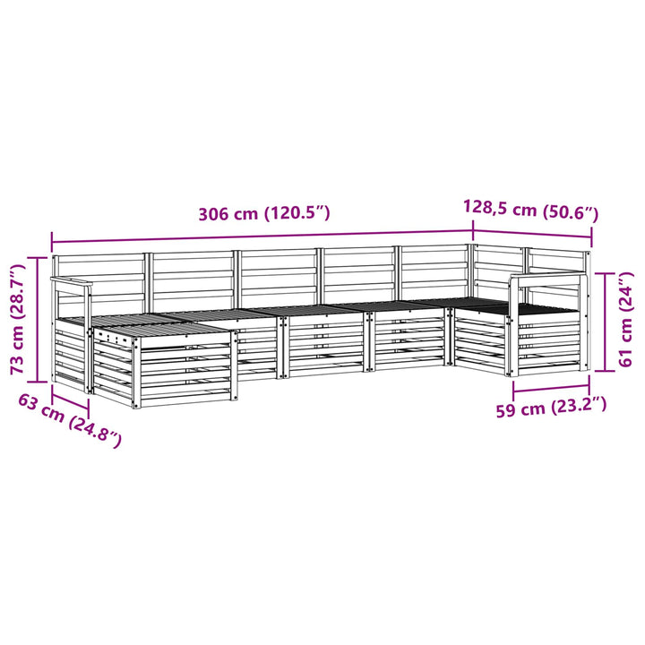 Udendørs sofagruppe 7 pcs Hvid