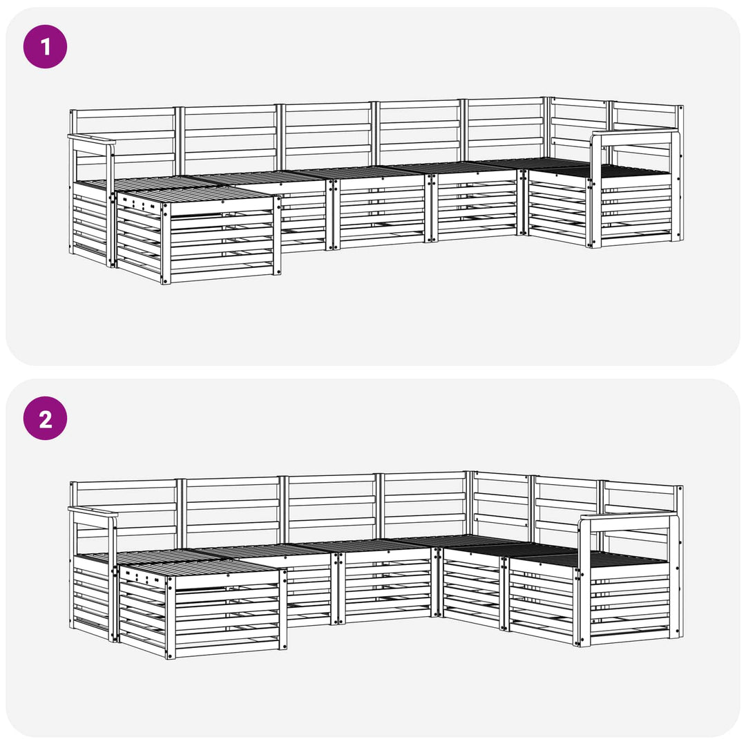 Udendørs sofagruppe 7 pcs Hvid