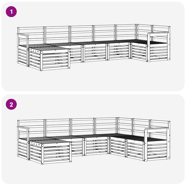 Udendørs sofagruppe 7 pcs Hvid