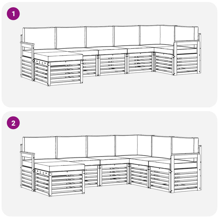 Udendørs sofagruppe 7 pcs Hvid og cremefarvet
