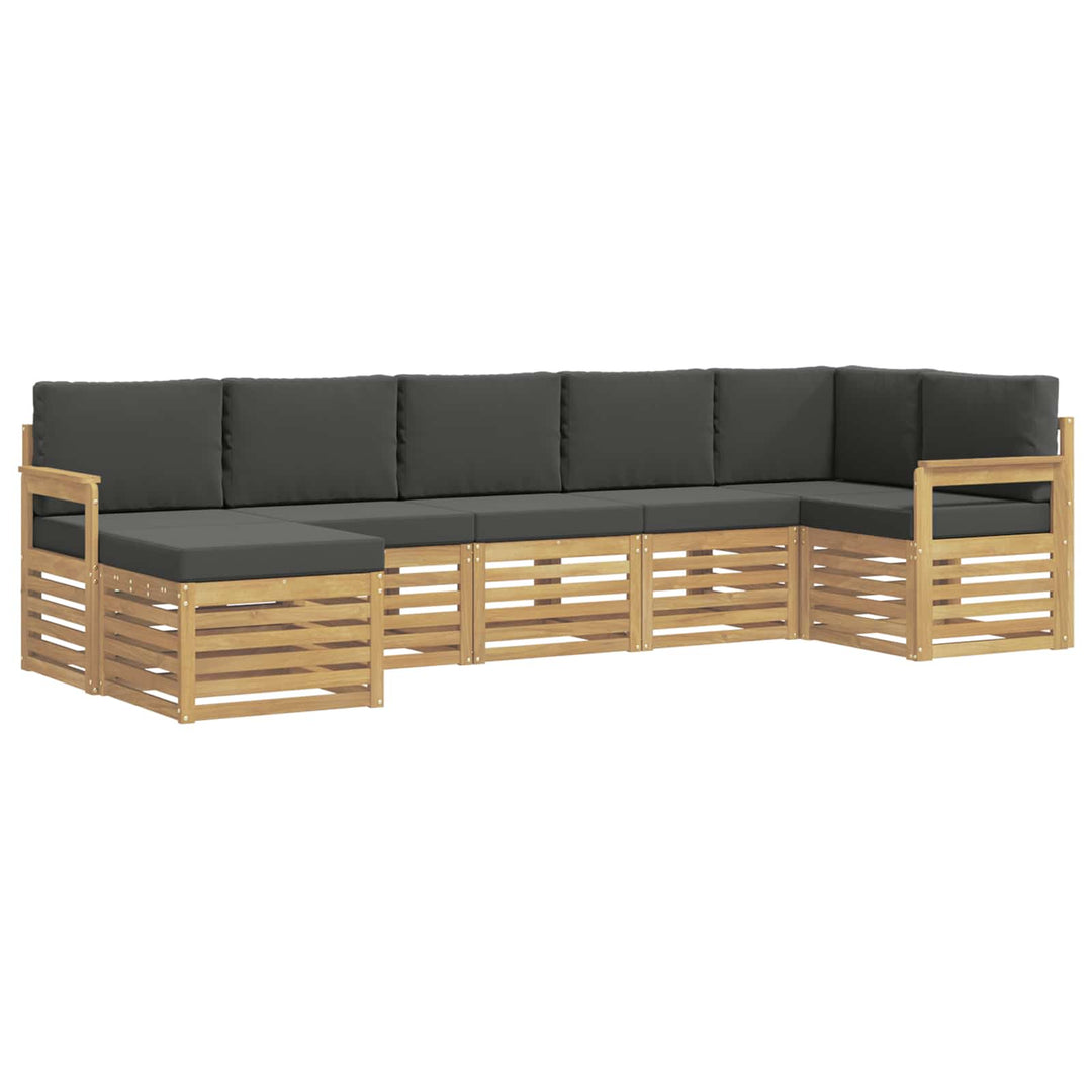 Udendørs sofagruppe 7 pcs Hvid og antracit