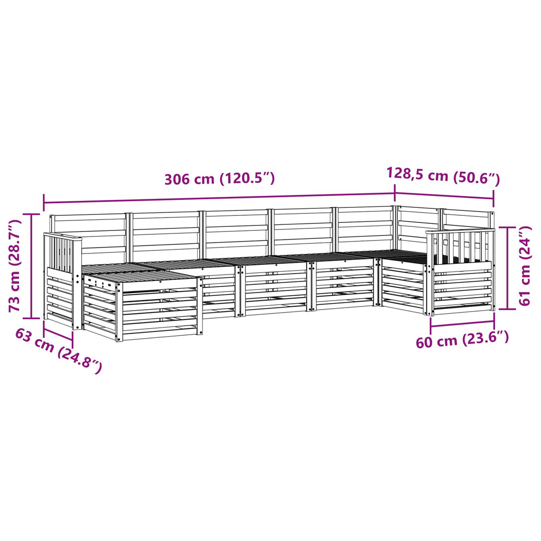 Udendørs sofagruppe 7 pcs Hvid