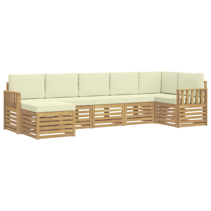 Udendørs sofagruppe 7 pcs Hvid og cremefarvet