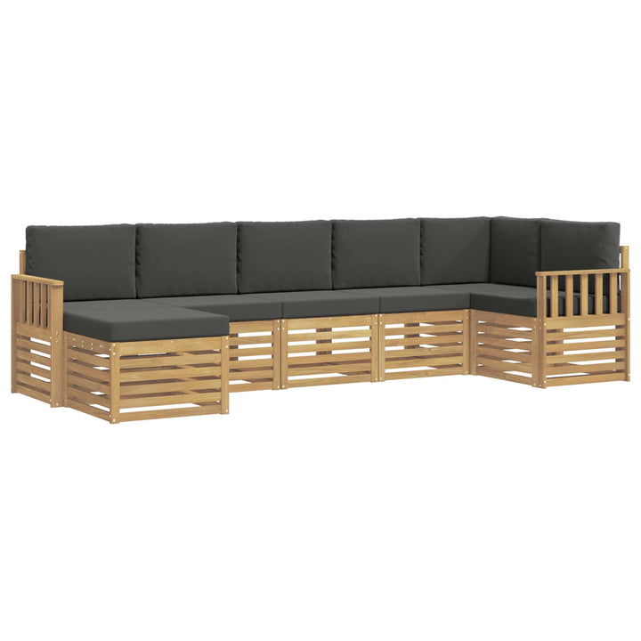 Udendørs sofagruppe 7 pcs Hvid og antracit