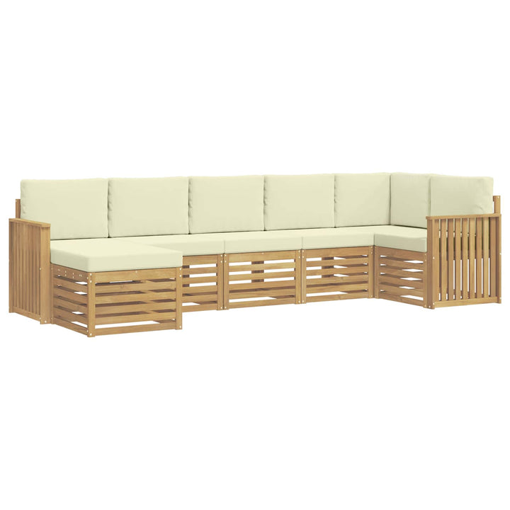 Udendørs sofagruppe 7 pcs Hvid og cremefarvet