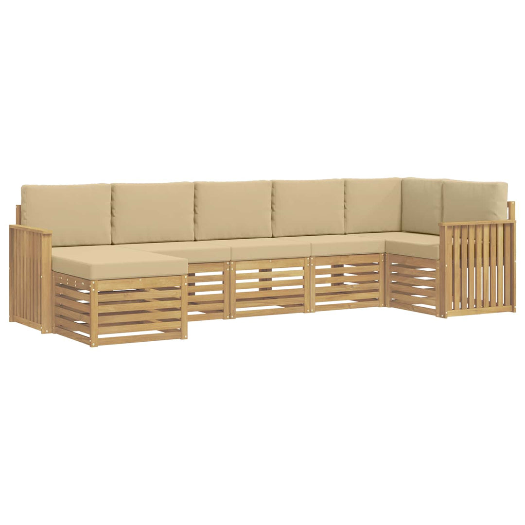 Udendørs sofagruppe 7 pcs Hvid og Beige