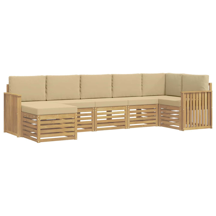 Udendørs sofagruppe 7 pcs Hvid og Beige